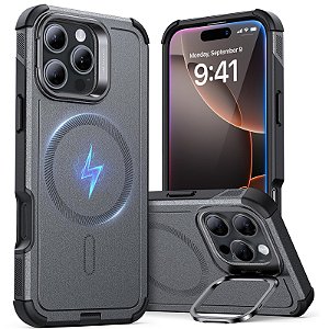 Capa Para iPhone 16 Pro Max ESR Cyber MagSafe Suporte -Cinza