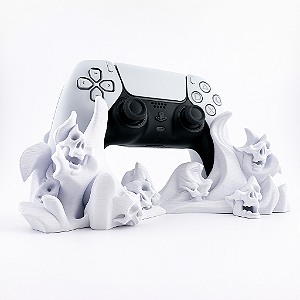 Suporte de Controle para PS5, Caveira Infernal, Branco