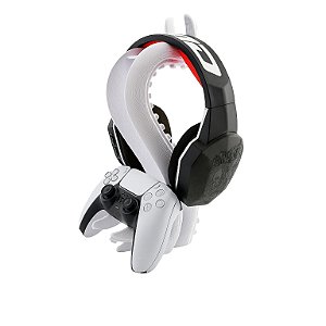 Suporte para Controle PS5 e Fone de Ouvido, Polvo, Branco