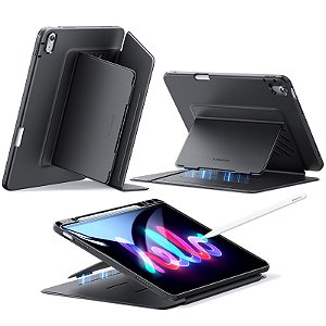 Capa ESR para iPad Air 13 M3/M2 2025/2024 Suporte 360 Hybrid-Preto