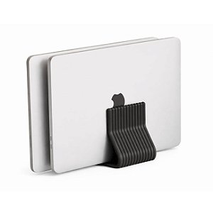 Suporte Vertical de Mesa Notebook e Macbook, Duplo 20mm/16mm, Preto