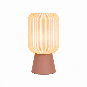 Luminária de Mesa Minimalista , Abajur Listrado Quarto e Sala - Base Cappuccino