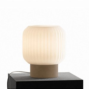 Luminária Abajur de mesa, quarto, Estilo Cogumelo - Base Cappuccino