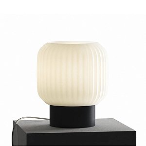 Luminária Abajur de mesa, quarto, Estilo Cogumelo - Base Preta