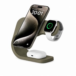 Suporte de Carregador 3 em 1 Para iPhone/Apple Watch/Airpods - Cappuccino
