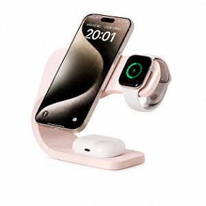 Suporte de Carregador 3 em 1 Para iPhone/Apple watch/Airpods- Branco
