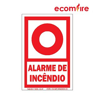 Placa de Sinalização - Alarme de Incêndio E2 10x15