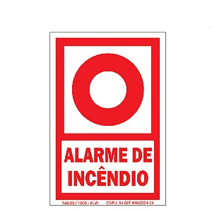 Placa de Sinalização - Alarme de Incêndio E2 10x15