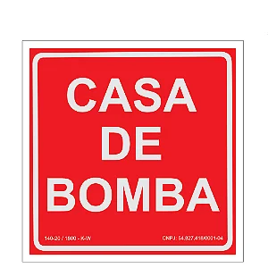 Placa De Sinalização - Casa de bomba