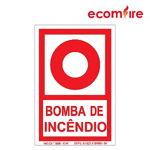 Placa De Sinalização - Bomba de Incêndio - E3 10x15