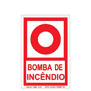 Placa De Sinalização - Bomba de Incêndio - E3 10x15