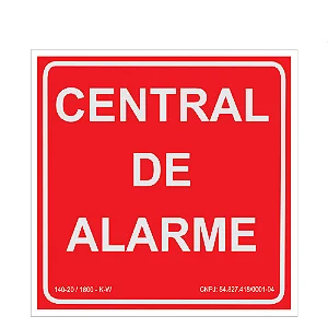 Placa De Sinalização - Central Alarme