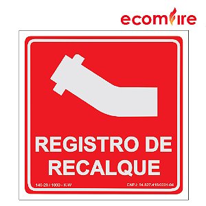 Placa De Sinalização - Registro de Recalque E19