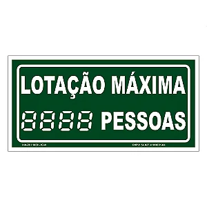 Placa De Sinalização - Lotação Maxima - M2