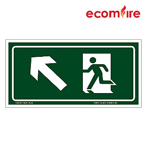 Placa De Sinalização - Rota de Saída - Seta Acima á Esquerda - S7E