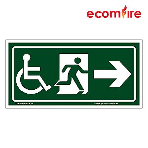 Placa De Sinalização - Saída Deficientes - Direita - S15