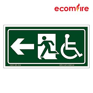 Placa De Sinalização - Saída Deficientes - Esquerda - S15