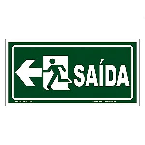 Placa de Sinalização - SaÍda Esquerda S13