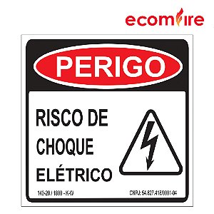 Placa De Sinalização - Perigo Risco de Choque Elétrico