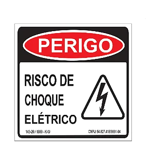 Placa De Sinalização - Perigo Risco de Choque Elétrico