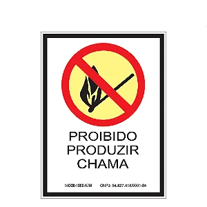 Placa De Sinalização - Proibido Produzir Chama