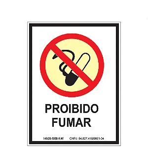 Placa De Sinalização - Proibido Fumar