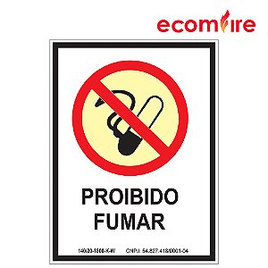 Placa De Sinalização - Proibido Fumar