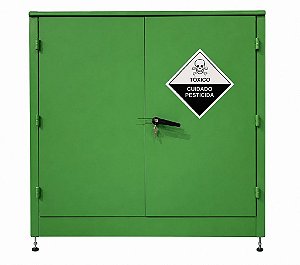 Armário Corta Fogo Gabinete para Pesticidas 30 Galões Verde 1,0 x 1,0 x 0,45 m