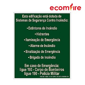 Placa De Sinalização - Sistemas de Seguranças - M1-A