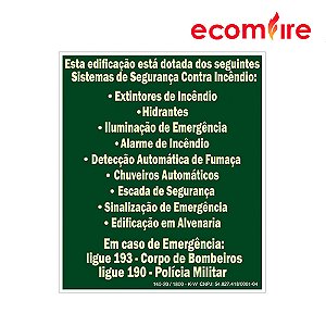 Placa De Sinalização - Sistemas de Seguranças - M1-B