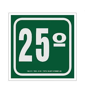 Placa de Sinalização - 25º Andar