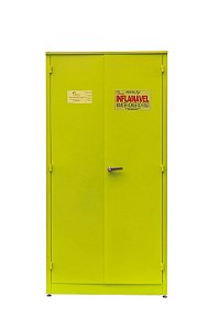 Armário Corta Fogo Standard para Inflamáveis 60 Galões Amarelo 2,0 x 1,0 x 0,45 m