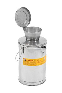 Container de Segurança com Funil para Descarte de Líquidos Inflamáveis em Aço Inox 304 20 Litros