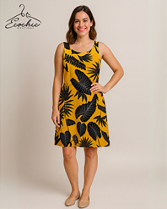LEZ A LEZ - VESTIDO EVASE FOLHAGEM TROPI