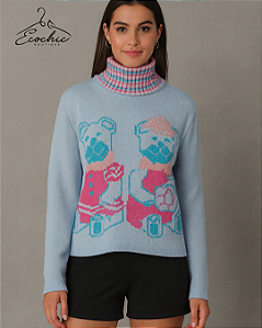 ICQ – Suéter Azul com Ursinhos | Tam. M