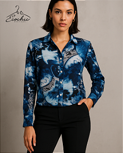 GARE7 – Camisa Estampada Azul | Tam. 40