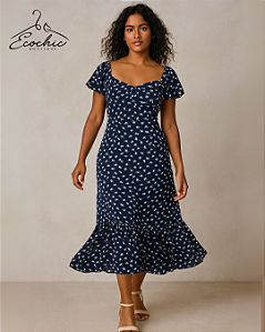 CASUAL STRET – Vestido Midi/Longo Evasê | Tam. M