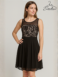 ANOTHER THYME – Vestido Preto Curto de Festa com Renda | Tam. 8P (P)