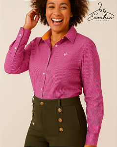 Dudalina - Camisa M/L Xadrez Rosa, Tam M