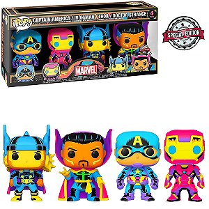 Funko Pop Marvel Black Light 4 Pack