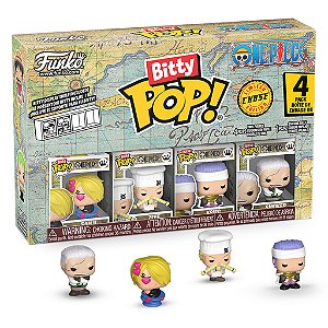 Funko Bitty Pop One Piece Sanji, Zeff, Krieg, Smoker 4 Pack
