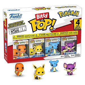 Funko Bitty Pop Pokemon Charmander, Jolteon, Lapras, Lokhlass, Ratata