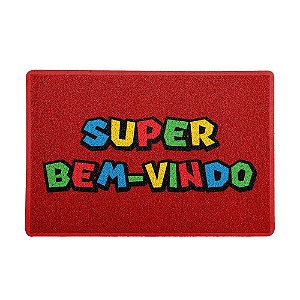 Capacho 60x40cm - SUPER BEM-VINDO (Vermelho)