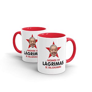 Caneca Cerâmica - Lula nadando em lágrimas VERMELHA