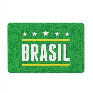 Tapete Porta Banheiro Quarto 60x40cm - Brasil (Verde) Copa do Mundo