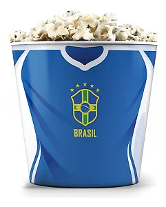 Balde de Pipoca 3,5 litros - Camisa do Brasil - Amarelo OU Azul