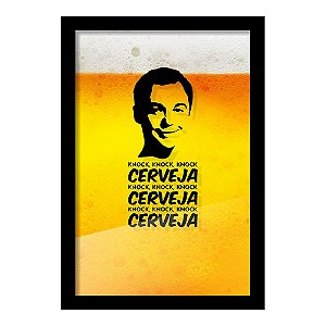 Quadro Porta Tampinha de Cerveja "Cerveja-Cerveja-Cerveja"