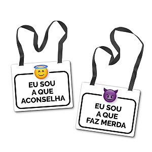 Placa Fantasia Carnaval - Aconselha - Branco - 2 Peças