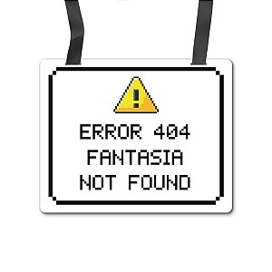 Placa Fantasia Carnaval - Error 404 - Branco