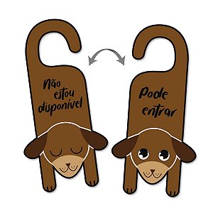 Aviso de Porta Infantil - Animais - Cachorro